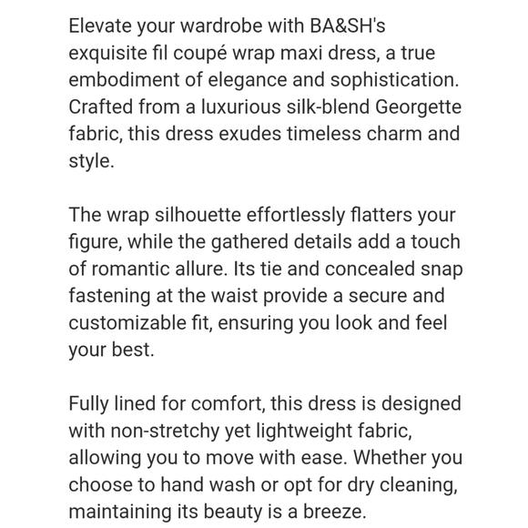 ba&sh Madonna Dress Silk Maxi Wrap small 4 black - Picture 7 of 10